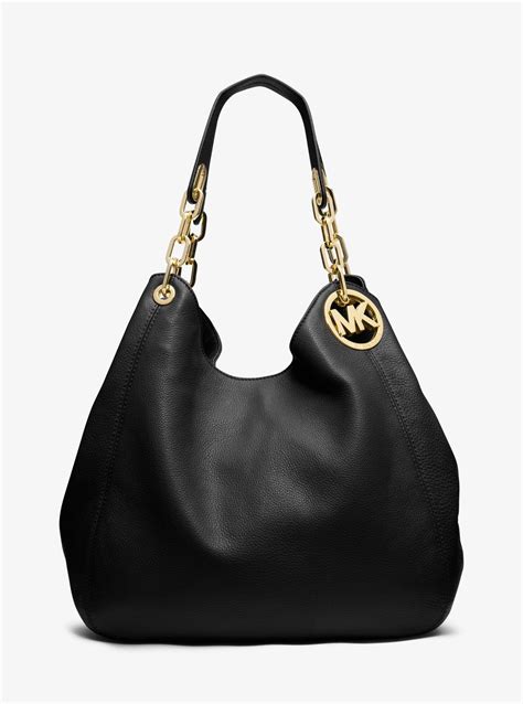 michael kors fulton large black shoulder tote bag|Michael Kors shoulder bag.